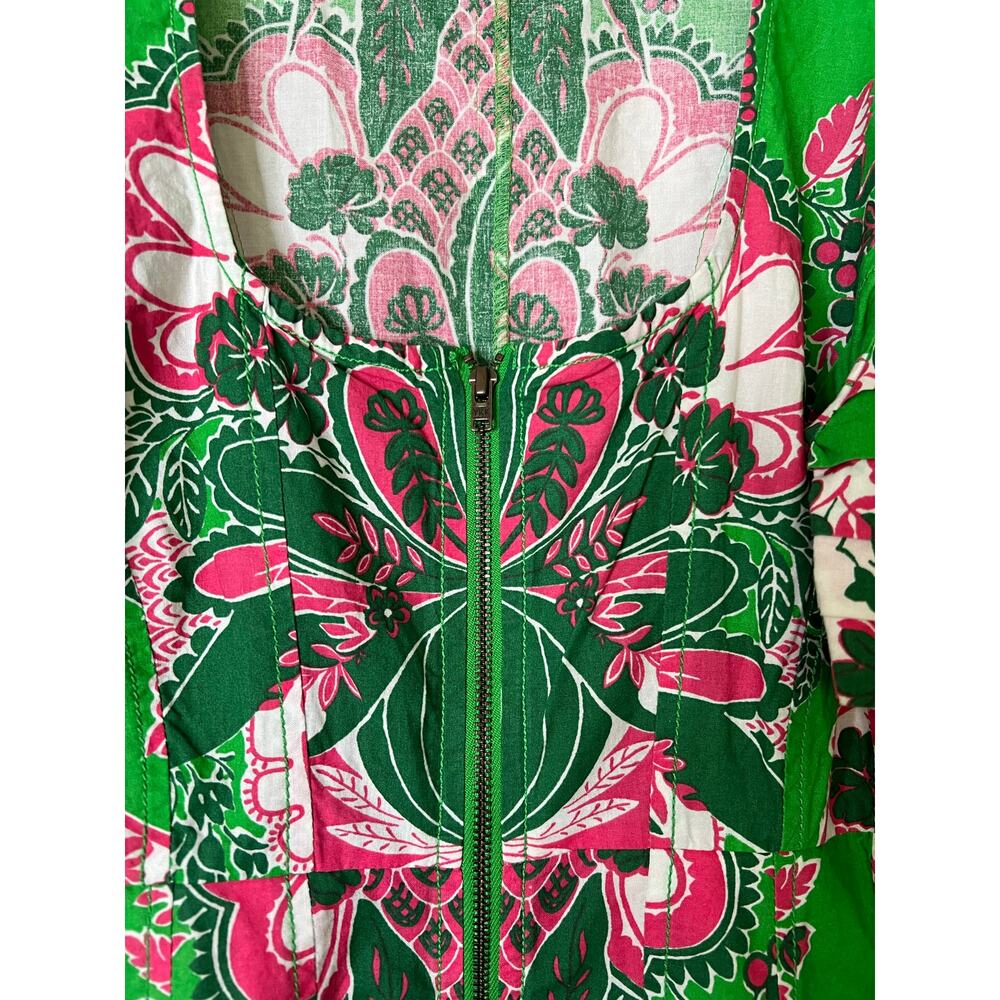 Love The Label Ramona Dress in Clementine Green Print Size XS - Picture 2 of 6